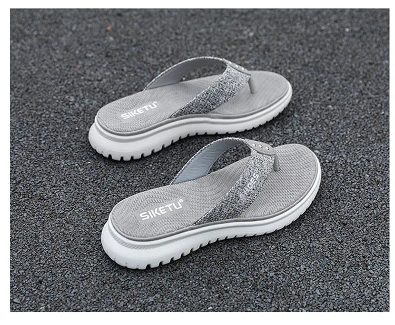 Summer Shoes Women Beach Slippers Fashion Holiday Slippers Flip Flops Thick Sole Soft Casual Ladies Footwear Big Size A3425