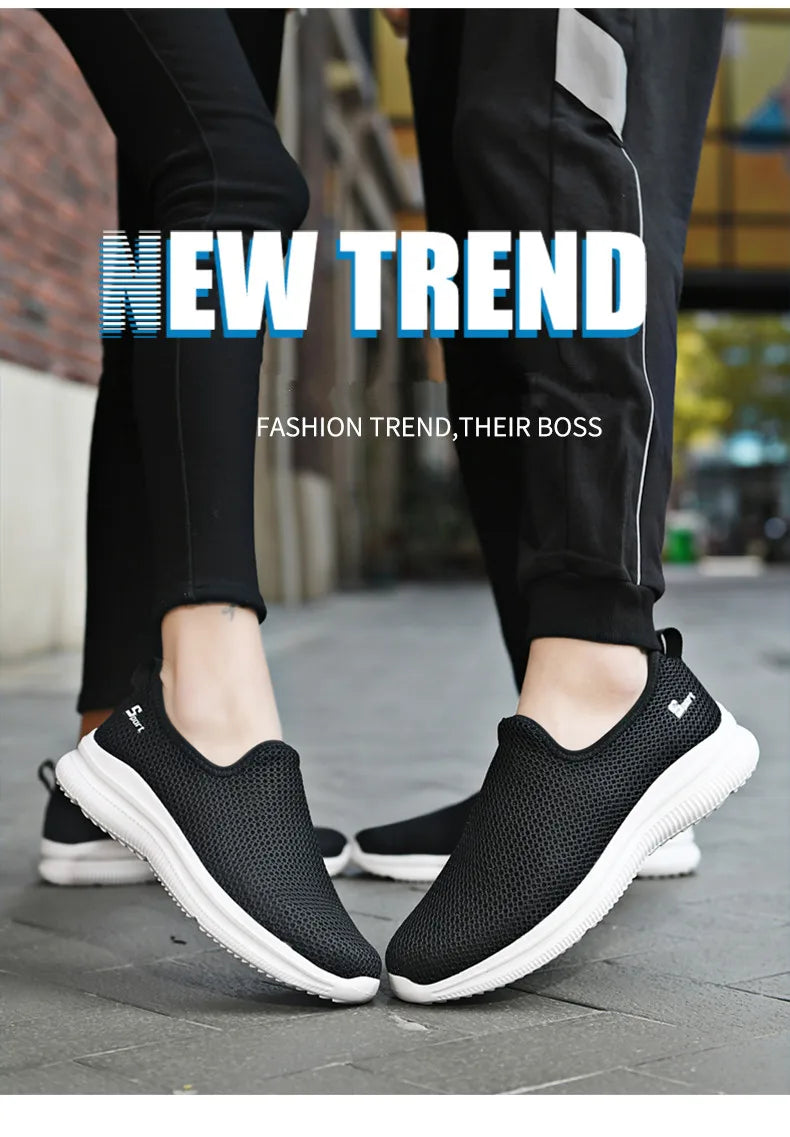 Summer Mesh Sneakers Men Fashion Outdoor Mens Casual Shoes Lightweight Slip on Walking Shoes Unisex Breathable Zapatillas Hombre