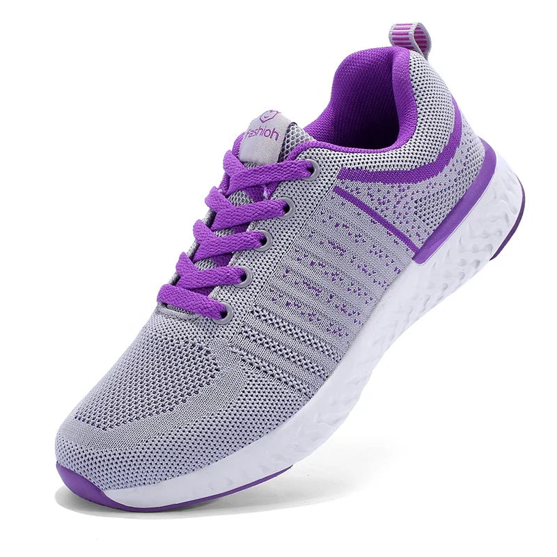 Black Knitting Ladies Sport Running Shoes Women Sneakers