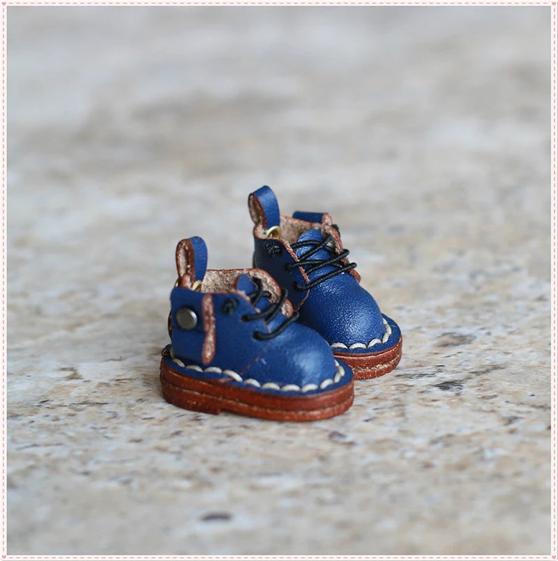 OB11 Doll Shoes Fashion Cowhide Boots Shoes for GSC, YMY, Obitsu 11, 1/12bjd Doll Accessories