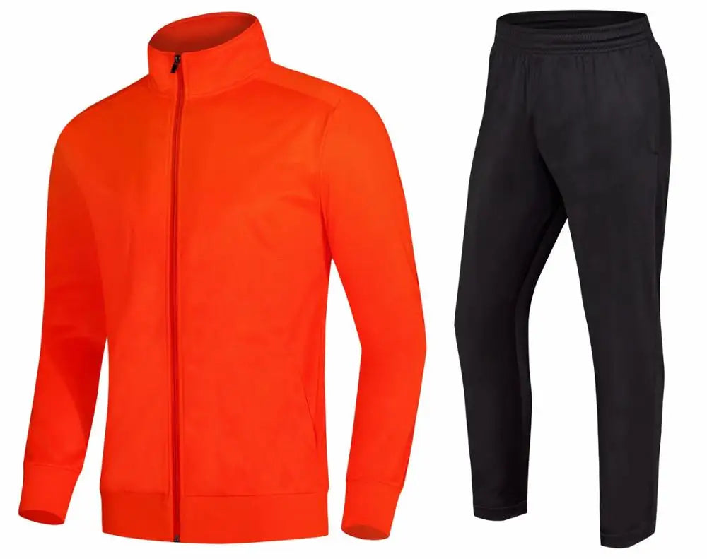 Winter velvet Running sets Jacket with pants Men kids Gym Fitness Workout Sportswear soccer football Hooded Jogging Sports sets