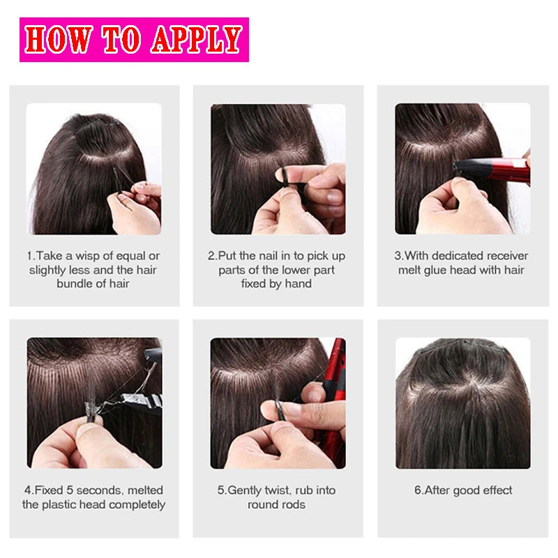 Remy Hair 1g/s 12-28 inch Real Remy Flat Tip Human Hair Extension Silky Straight Dark Brown Pre Bonded Keratin Fusion Hair