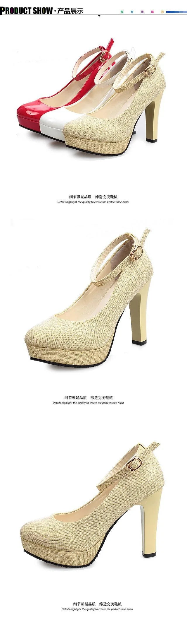PU woman Pumps autumn thick heel shoes ol high-heeled shoes female the trend of ultra high heels female shoes xc22