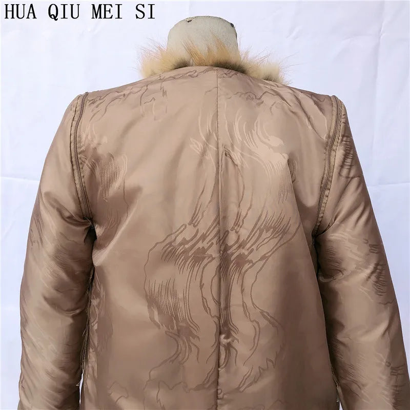 HUAQIUMEISI Real fox fur coat women's autumn and winter vertical bar natural fox jacket new fashion silver fox fur coat