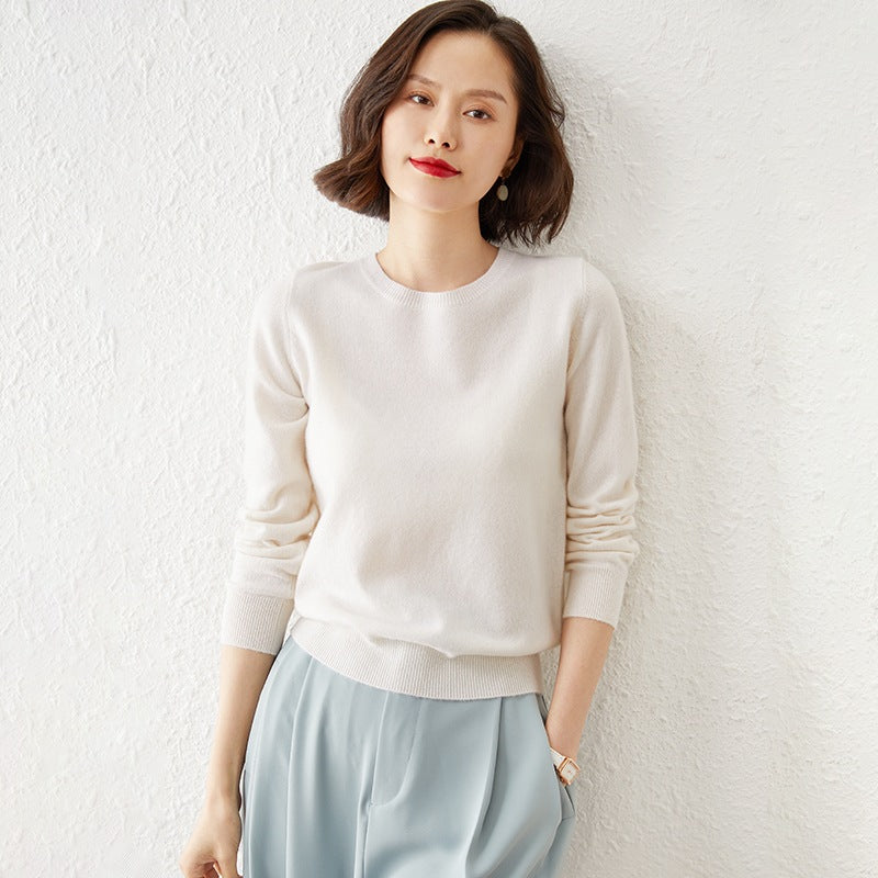 Autumn Winter Women's Sweater O-neck Cashmere Solid Pullovers Slim Bottoming Shirt Long Sleeve Casual Basic Pull Femme Sweater