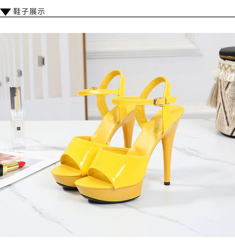 2022 Stripper Pole Dance Shoes High Heels Women Sexy Show Shoes Party Club 13 15 17CM Sandals Platform High-heeled Shoes Wedding