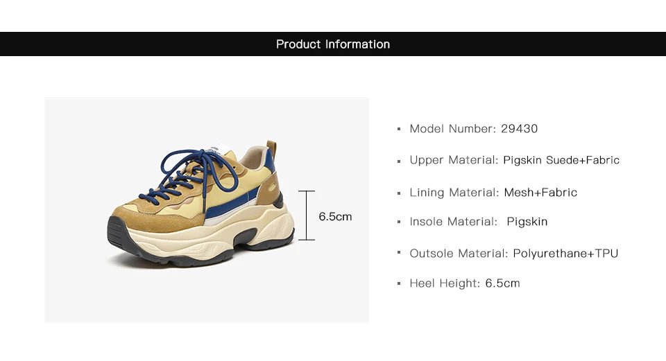 BeauToday Casual Sneakers Women Suede Leather Breathable Mesh Mixed Color Thick Sole Platform Shoes Ladies Flats Handmade 29430