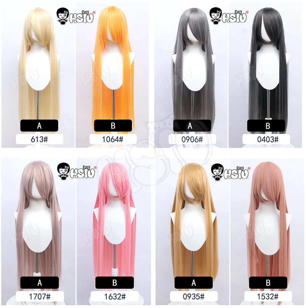 Anime New style Cosplay Long Wig「HSIU」Party Anime wigs 44 color 100cm Colourful  wig Fiber synthetic wig+Free wig cap
