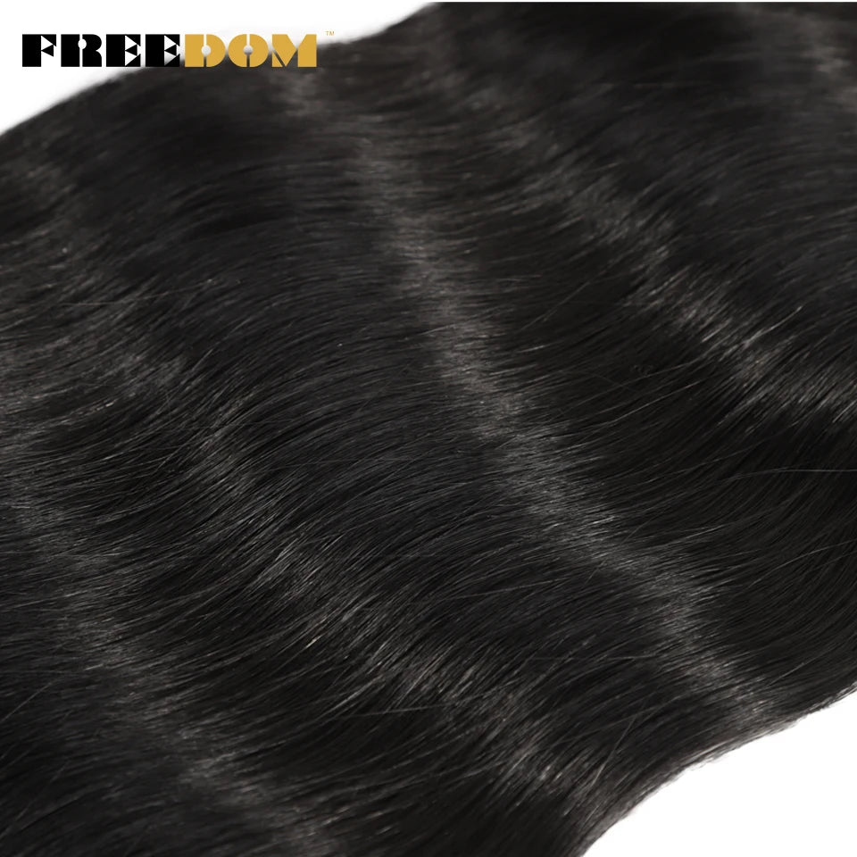 FREEDOM Synthetic Water Wave Hair Bundles 20 inch Synthetic Hair Extensions Ombre Blonde Brown Hair Weave Bundles 6Pcs/Pack
