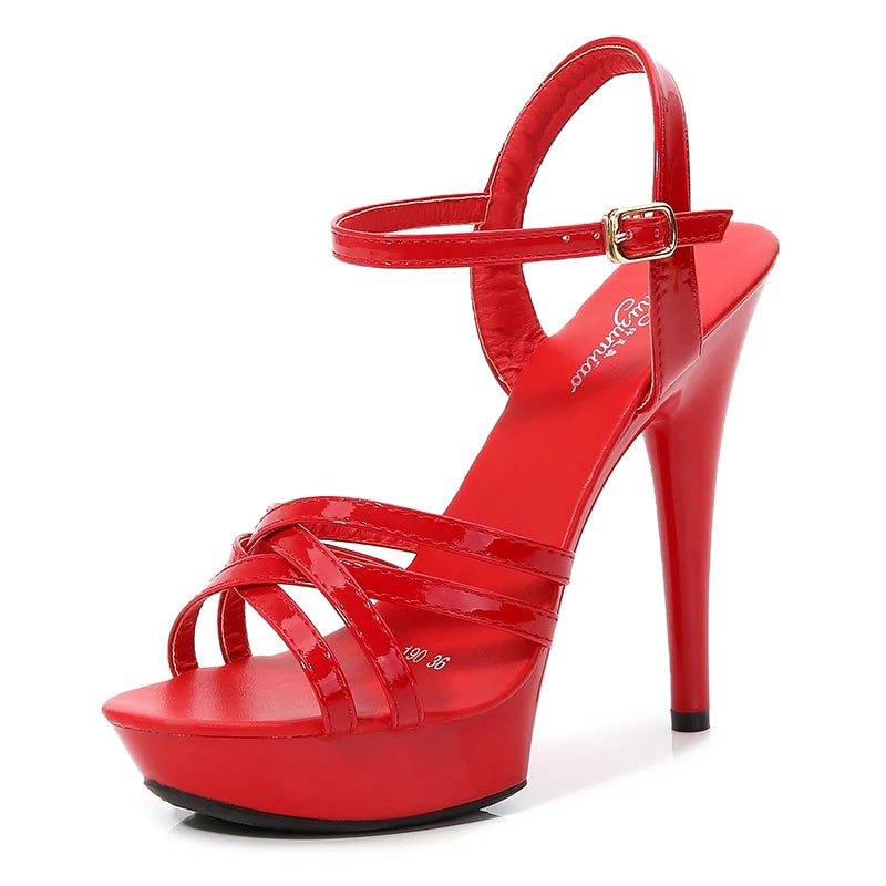 High heel sandals women 2020 new summer fashion 13cm wild net red sexy high heels fine heels show shoes pole dance striptease