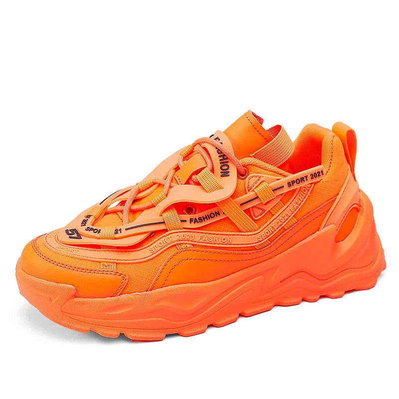 Fashion Men & Women Casual Platform White Breathable Mesh Anti-Slip Sneakers Running Shoes Autumn Winter Trend
