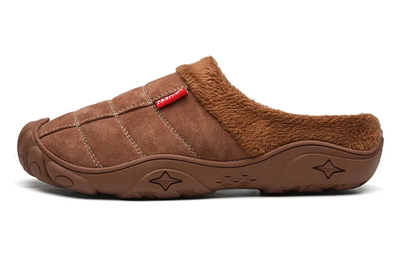 Winter Men Plus Size Leisure Indoor Plush Slippers Home Cotton Shoes Warm House Shoes Room Unisex Pantofole Peluche Invernali 48