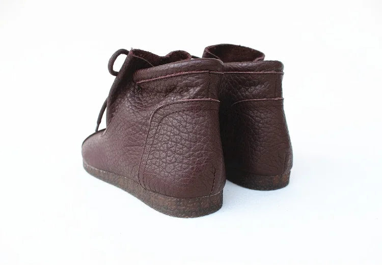 Careaymade-Genuine leather women's boots Fashion retro warm Oversized shoes cow leather Pure handmade ankle boots Casual boots