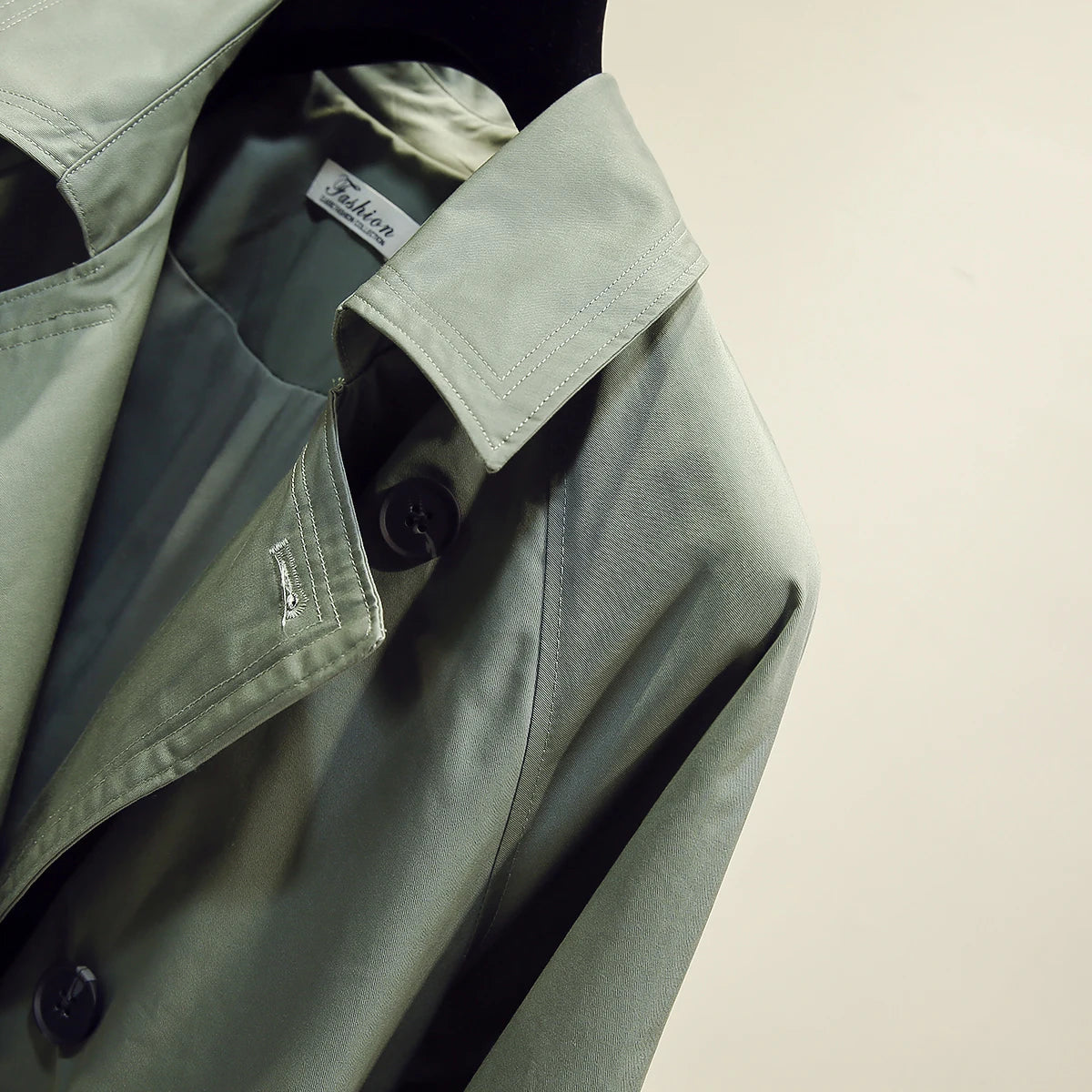 UK Brand new Fashion 2024 Fall /Autumn Casual Double breasted Simple Classic Long Trench coat with belt Chic Female windbreaker