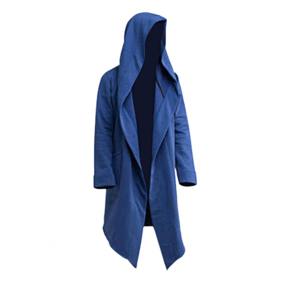 Men Coat Gothic Hooded Sweatshirts Black Gown Hip Hop Mantle Hoodies Fashion Open Jacket Long Sleeves Cloak Halloween Coats