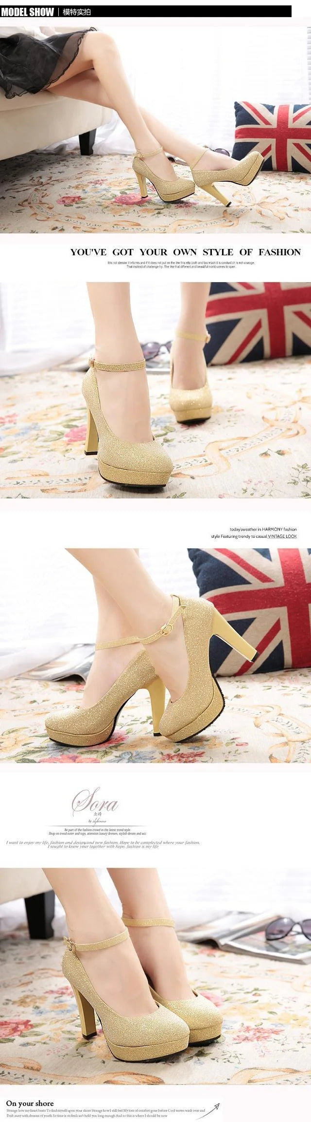 PU woman Pumps autumn thick heel shoes ol high-heeled shoes female the trend of ultra high heels female shoes xc22