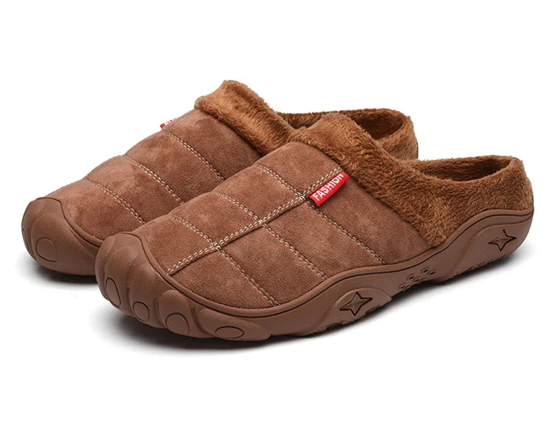 Winter Men Plus Size Leisure Indoor Plush Slippers Home Cotton Shoes Warm House Shoes Room Unisex Pantofole Peluche Invernali 48