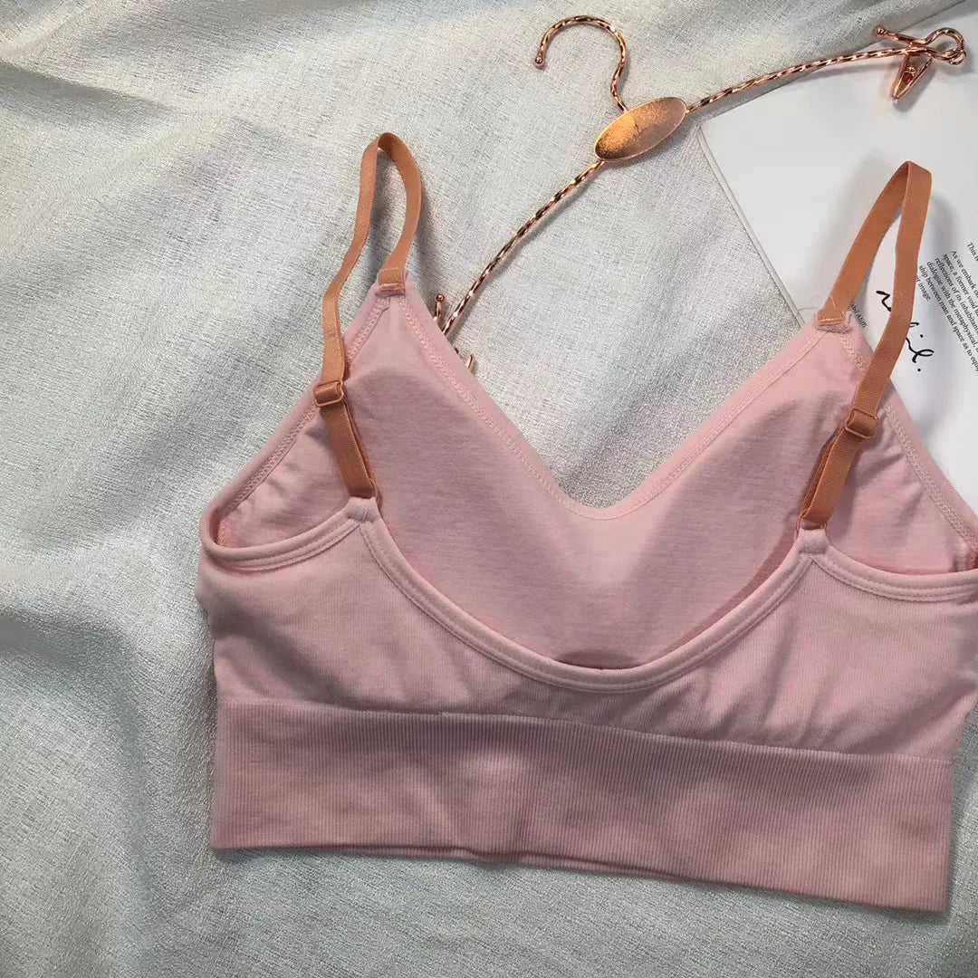 Women's Cotton Underwear Tube Top Bra Fashion Bra Top Female Letter Underwear Girl Suspender Tank Up Women's Sports Bra Lingerie