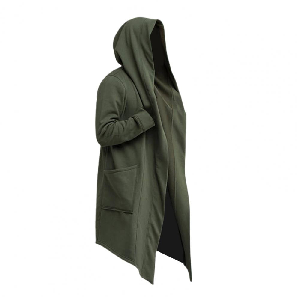 Men Coat Gothic Hooded Sweatshirts Black Gown Hip Hop Mantle Hoodies Fashion Open Jacket Long Sleeves Cloak Halloween Coats