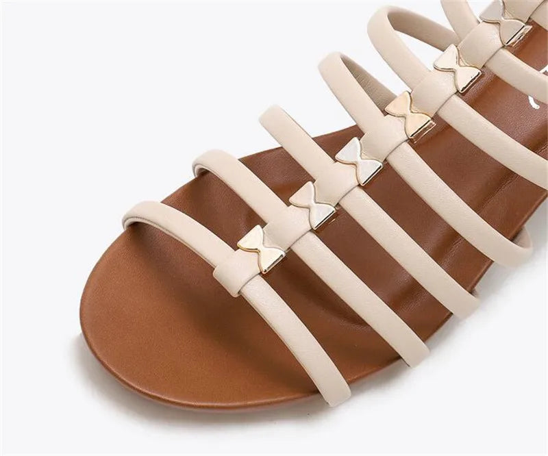 YAERNI Summer New Women Shoes Fashion Casual Outdoor Beach Slippers Comfortable Flat Bottomed Toe Women Sandals Plus Size