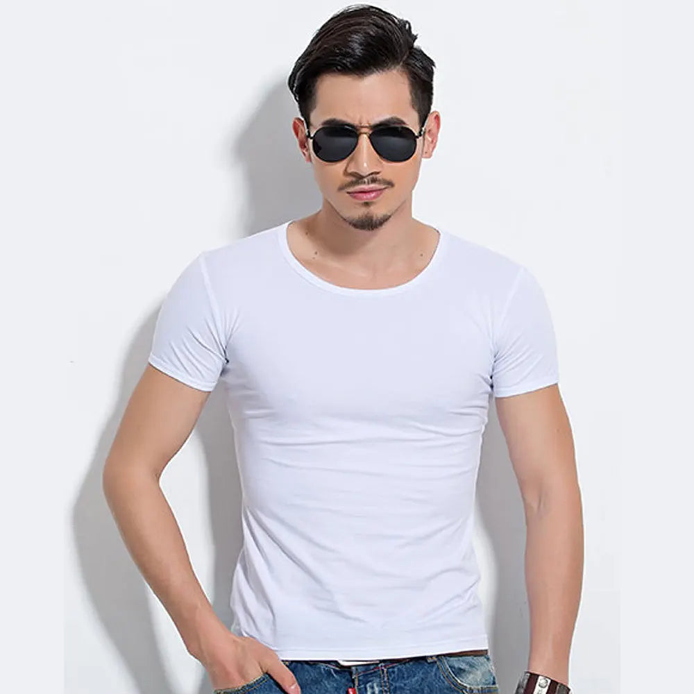 Men's T Shirt Short Sleeve Men T-Shirt O-Neck Slim Solid Color Half Sleeved Man Tops Tee Shirt 2026 MRMT Men T Shirt Clothing