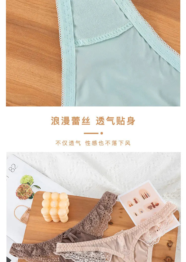 European Style Sexy Thongs Fashion Hollowed Out Comfort Panties Low Waist Seamless G-String T Pants Sexy Lace Panties Lingerie