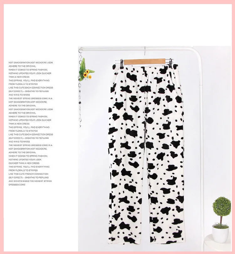 Fdfklak M-XXL Large Thicken Warm Women's Trousers Winter Flannel Pants For Pajama Bottoms Multiple Styles Couple Lounge Wear