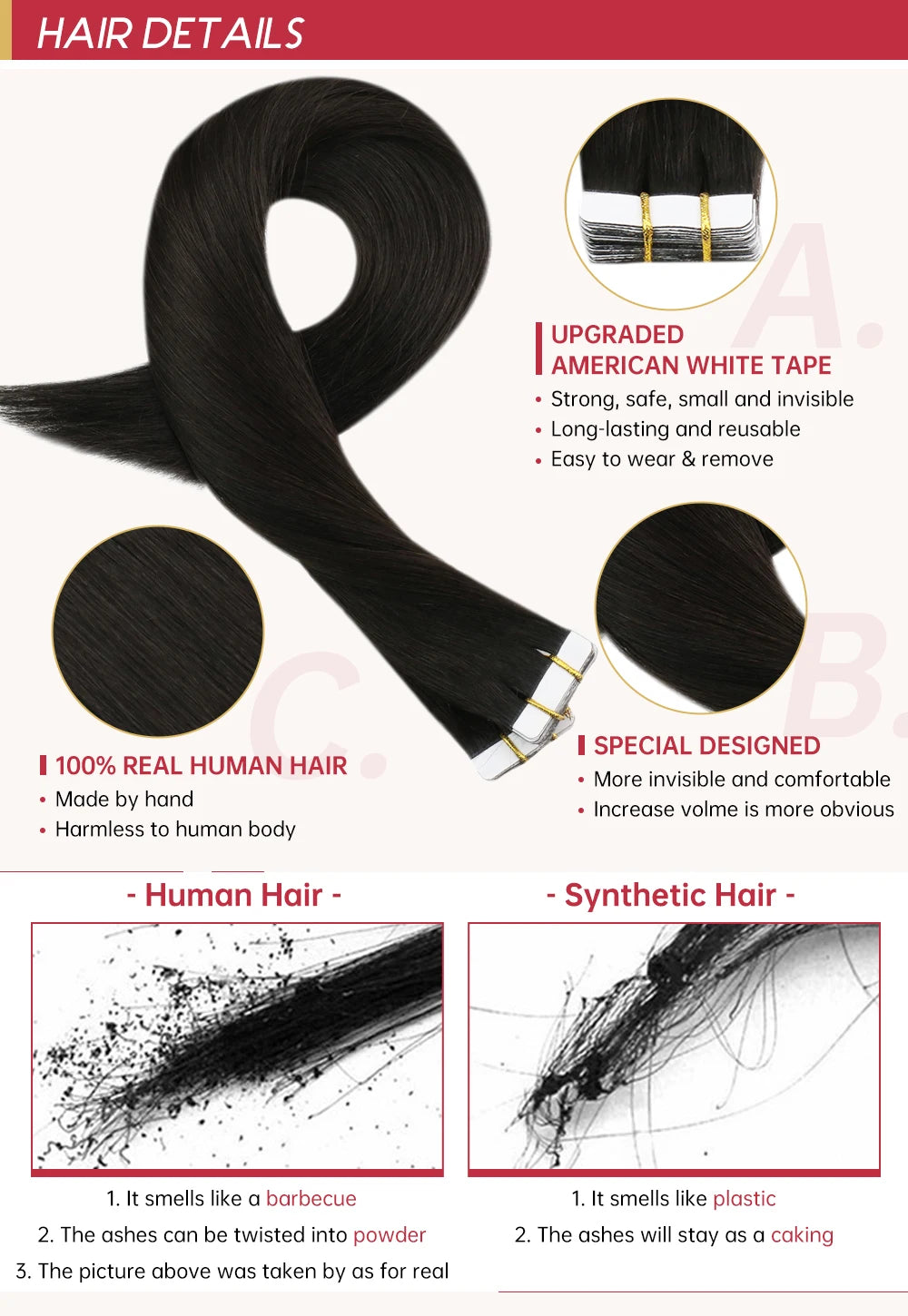 Moresoo Tape in Human Hair Extensions 26Inch 28 Inch Glue on Natural PU Remy Blonde Hair Black Pieces for Women Straight Hair