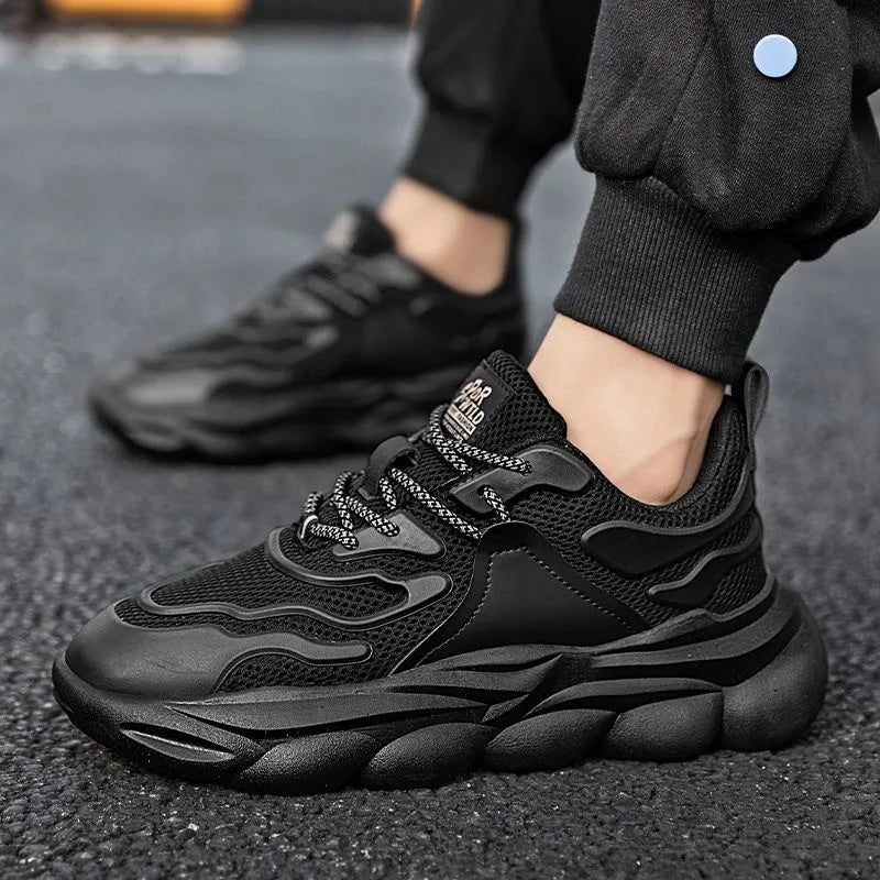 New Men's Breathable Mesh Sports Shoes Thick Sole Sports Shoes Men's Casual Running Shoes