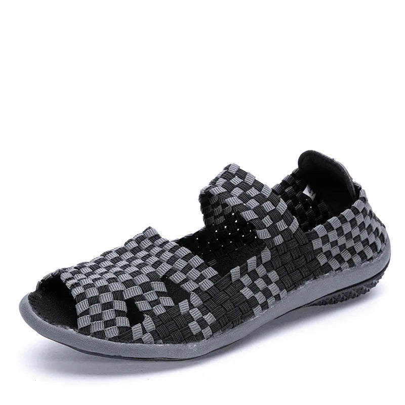 Women Flats Woven Shoes Breathable Summer Sneakers Female Casual Shoes For Walking Comfort Women Tenis Non-slip Zapatos Mujer