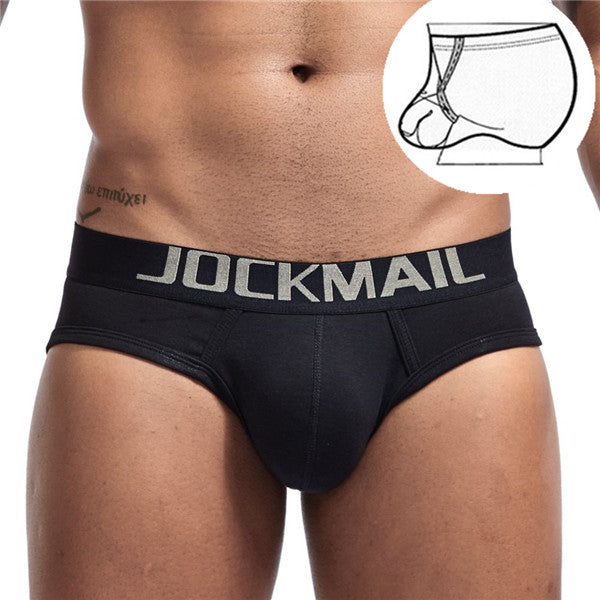 Sexy Men Underwear Briefs U Convex Big Penis Pouch Design Wonderjock Men Cotton Briefs for Man Bikini Adjustment Ring Cock