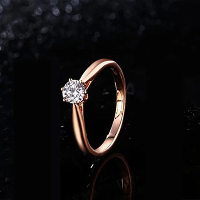 Classic Wedding Rings For Women Forever Simple Six Claws Zirconia Fashion Solitaire Engagement Marriage Gift Ring Jewelry KCR033