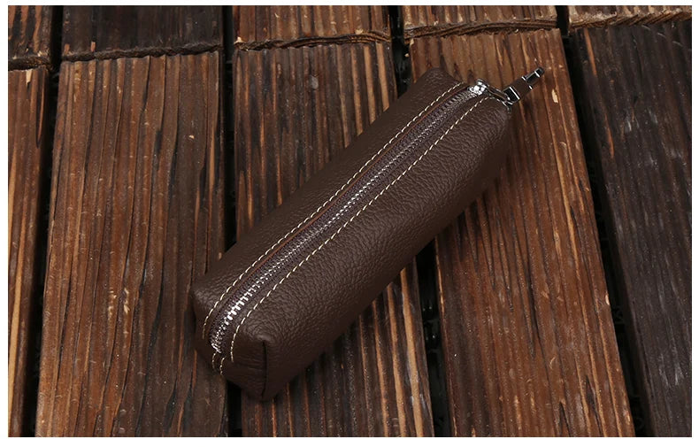 EISIPURI Genuine Cow Leather Men Women Key Bag Small Business Kay Case Women Housekeepers Wholesale purse keychain wallet