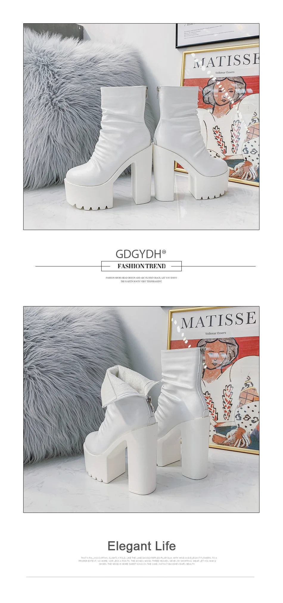 Platform Gothic Ankle Boots | Women's High Heel Short Boots