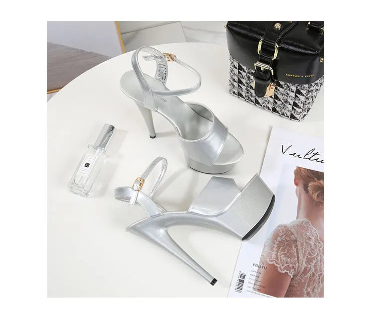 2022 Stripper Pole Dance Shoes High Heels Women Sexy Show Shoes Party Club 13 15 17CM Sandals Platform High-heeled Shoes Wedding