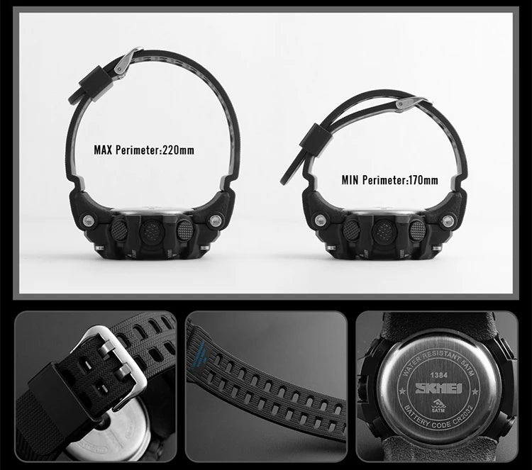 SKMEI Top Brand Outdoor Sport Smart Watch Men Multifunction Fitness Watches 5Bar Waterproof Digital Watch reloj hombre 1227/1384