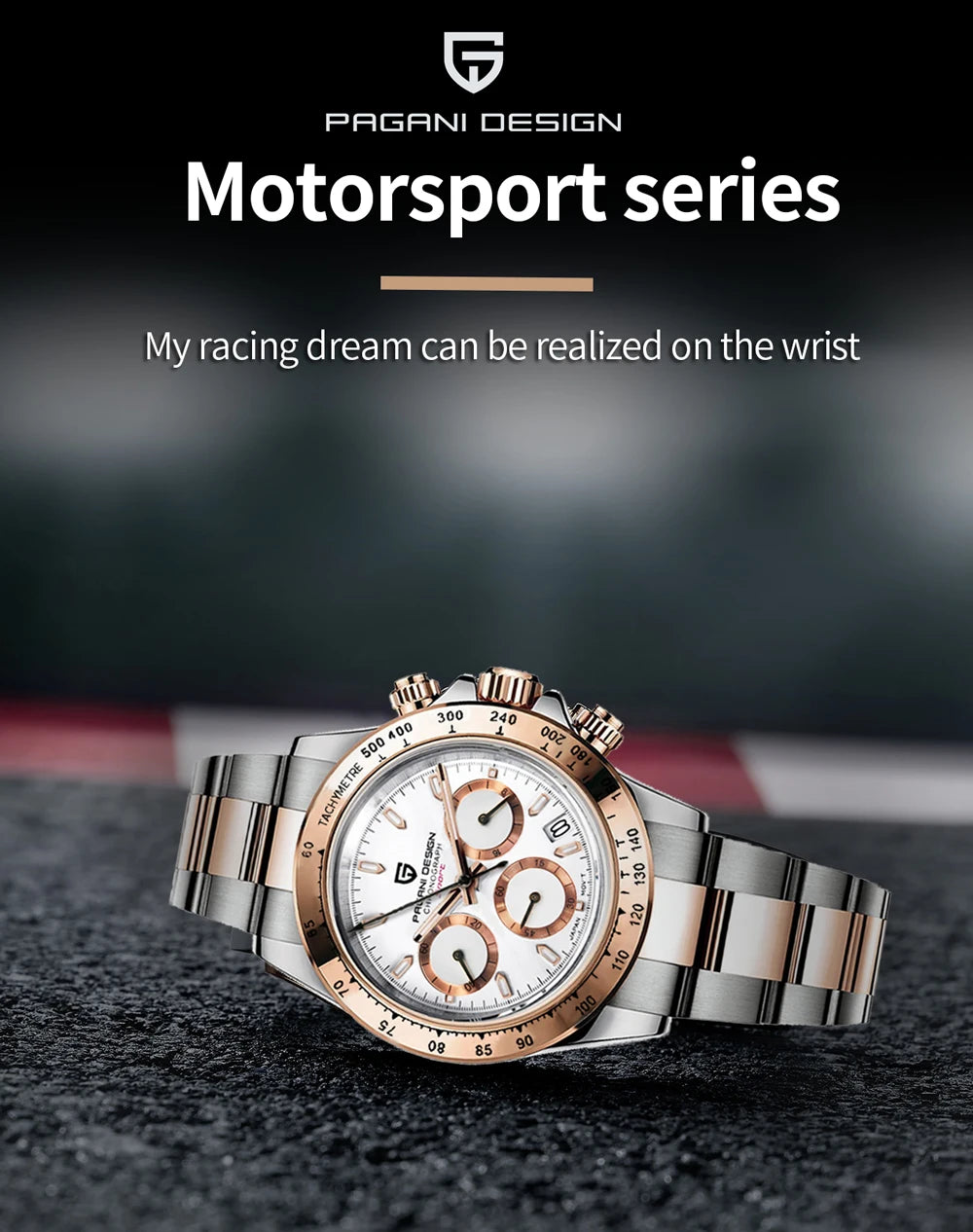 2026 New PAGANI DESIGN Rose Gold Chronograph Men's Watches Luxury Quartz Watch For Men Automatic Date Stainless steel Wristwatch