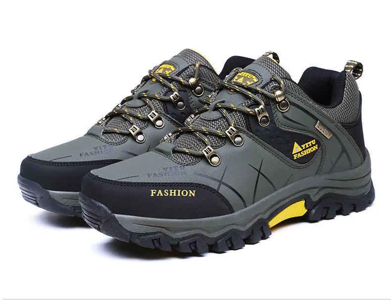 Brand New Spring Autumn Men Work Casual Shoes Men Outdoors Leather Round Toe Sneakers Men Climbing Hiking Shoes Big Size 39-47