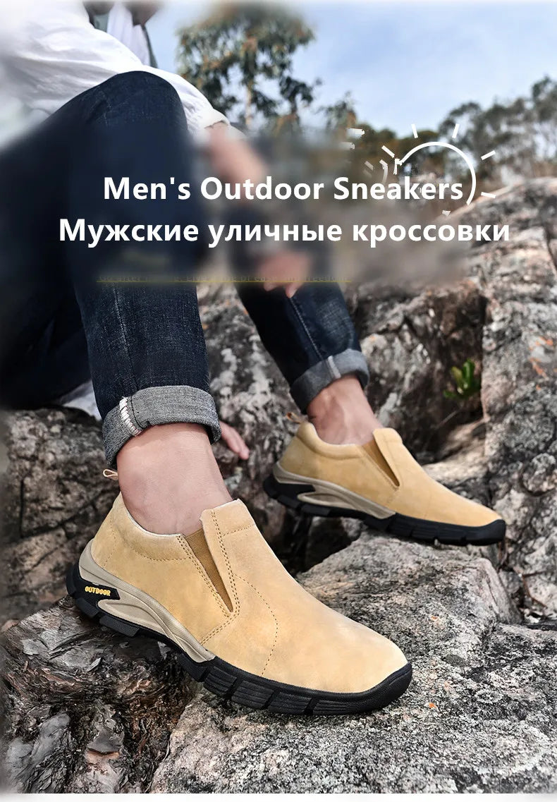 Brand Men's Shoes Genuine Leather Casual Shoes Outdoor Men's Breathable Sneakers Suede Original Men's Moccasins Loafers Sneakers