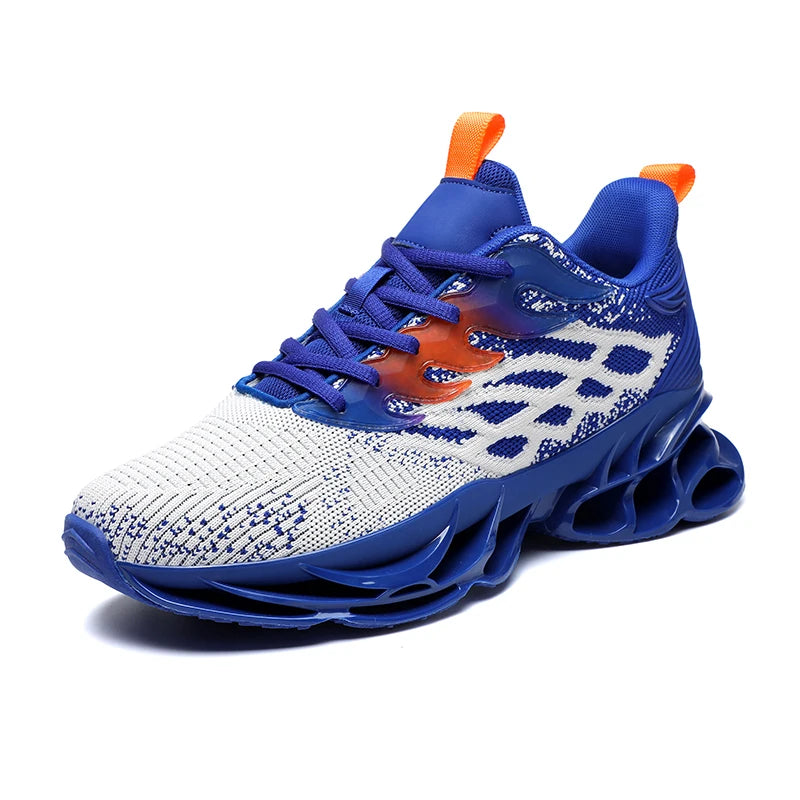 Brand Logo Custom Man Breathable Summer Casual Sock Sneakers Blank Knitted Mesh Blade Sports Walking Running Shoes for Men