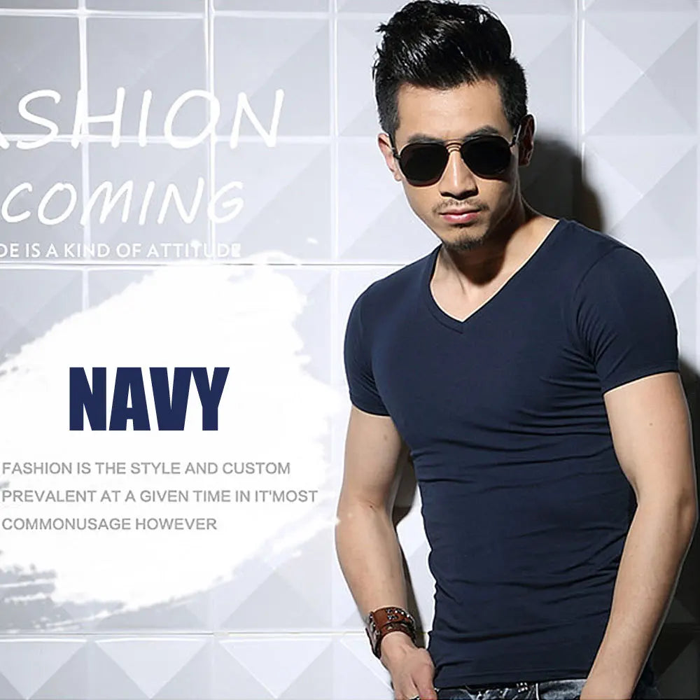 Men's T Shirt Short Sleeve Men T-Shirt O-Neck Slim Solid Color Half Sleeved Man Tops Tee Shirt 2026 MRMT Men T Shirt Clothing