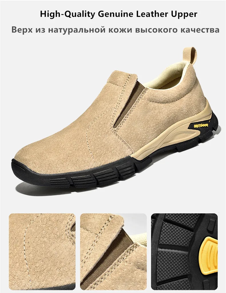 Brand Men's Shoes Genuine Leather Casual Shoes Outdoor Men's Breathable Sneakers Suede Original Men's Moccasins Loafers Sneakers