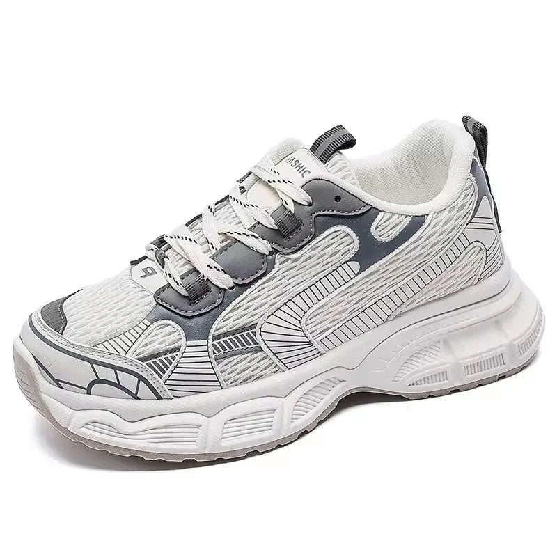 Dad's Shoes Women's New Versatile Student Thick Sole Height Increasing Sports and Leisure Breathable Running Shoes