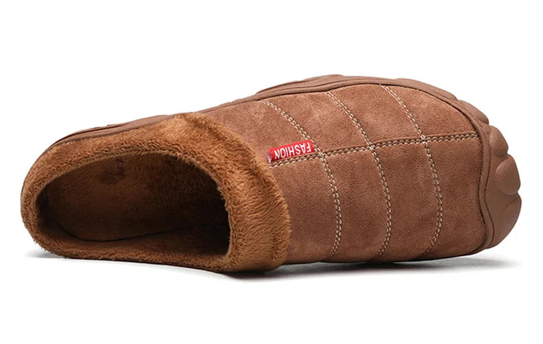 Winter Men Plus Size Leisure Indoor Plush Slippers Home Cotton Shoes Warm House Shoes Room Unisex Pantofole Peluche Invernali 48