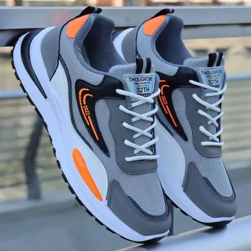 New Spring Versatile Fashion Men's Running Shoes with Breathable Fabric Surface Men's Sports Shoes
