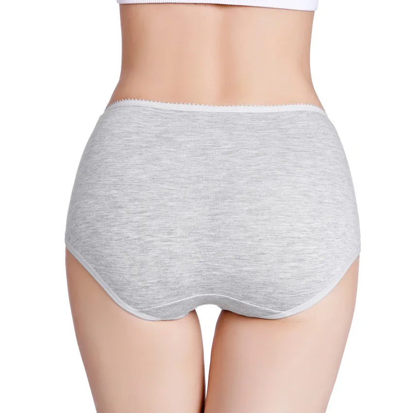 3Pcs Women's Panties Plus Size High Waist Underwear Female Sexy Lingerie Cotton Brief Gril Underpant Breathable Intimates Ladies