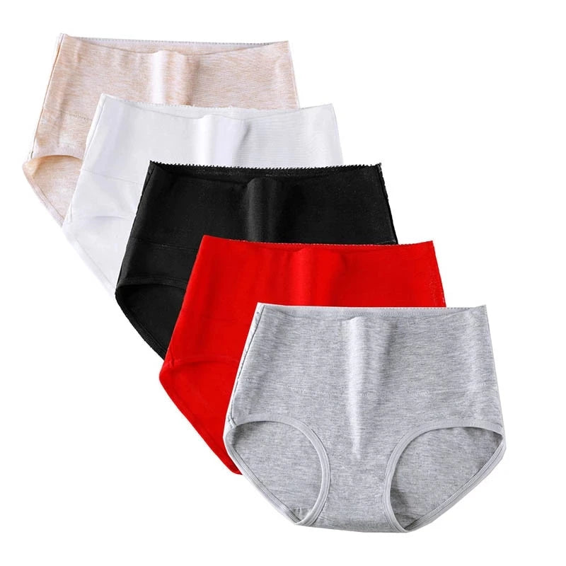 3Pcs Women's Panties Plus Size High Waist Underwear Female Sexy Lingerie Cotton Brief Gril Underpant Breathable Intimates Ladies