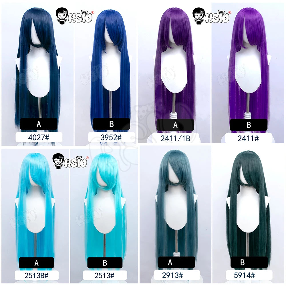 Anime New style Cosplay Long Wig「HSIU」Party Anime wigs 44 color 100cm Colourful  wig Fiber synthetic wig+Free wig cap