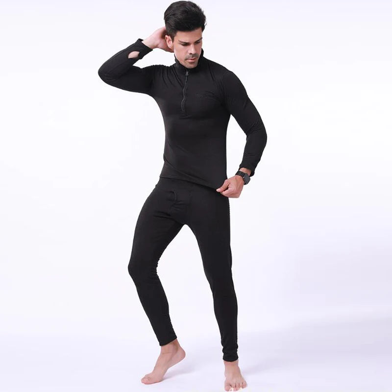 ESDY Fleece Thermal Underwear Men Autumn Winter Warm Long Johns Fitness Sports Compression Breathable Leggins Thermo Tracksuit