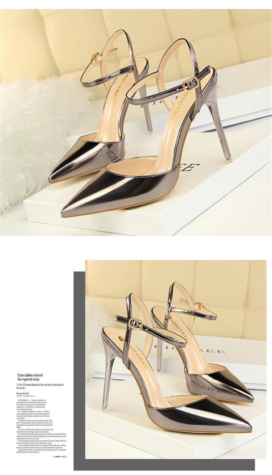 11 Colors Fashion Patent Leather Shallow Women Sandals 2025 Summer Pointy Toe Ankle Buckle High Heels Female Wedding Shoes Party